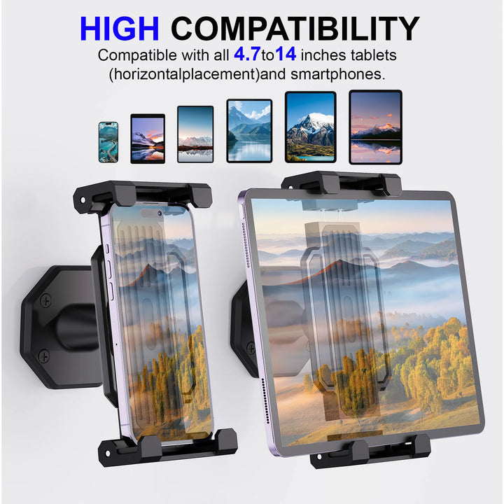 Tablet Wall Mount, 360° Rotation Tablet Holder Stand, Sturdy Base