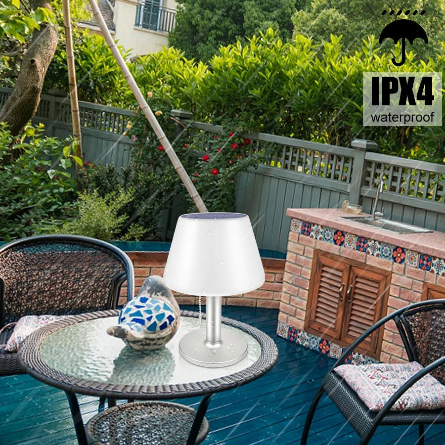 Smart Solar Table Lamp LED White Night Lights for Indoor Desk Outdoor Garden