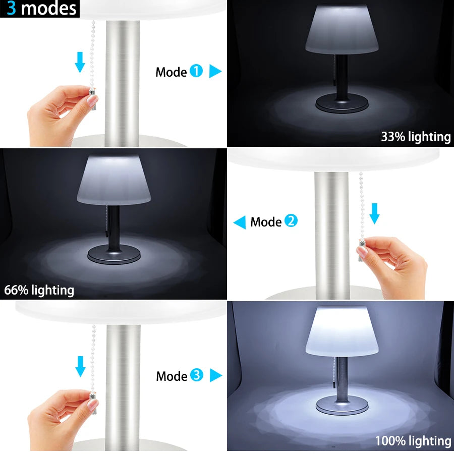 Smart Solar Table Lamp LED White Night Lights for Indoor Desk Outdoor Garden