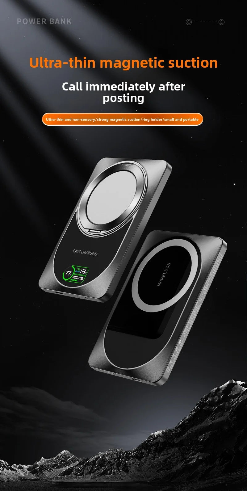 For Apple Watch 10000mAh Wireless Power Bank Magnetic With Stand