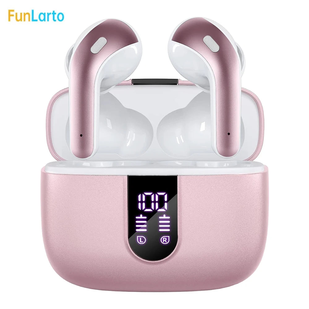 Wireless Earphones with Bluetooth 5.3, Quad-Mic Call Noise Reduction