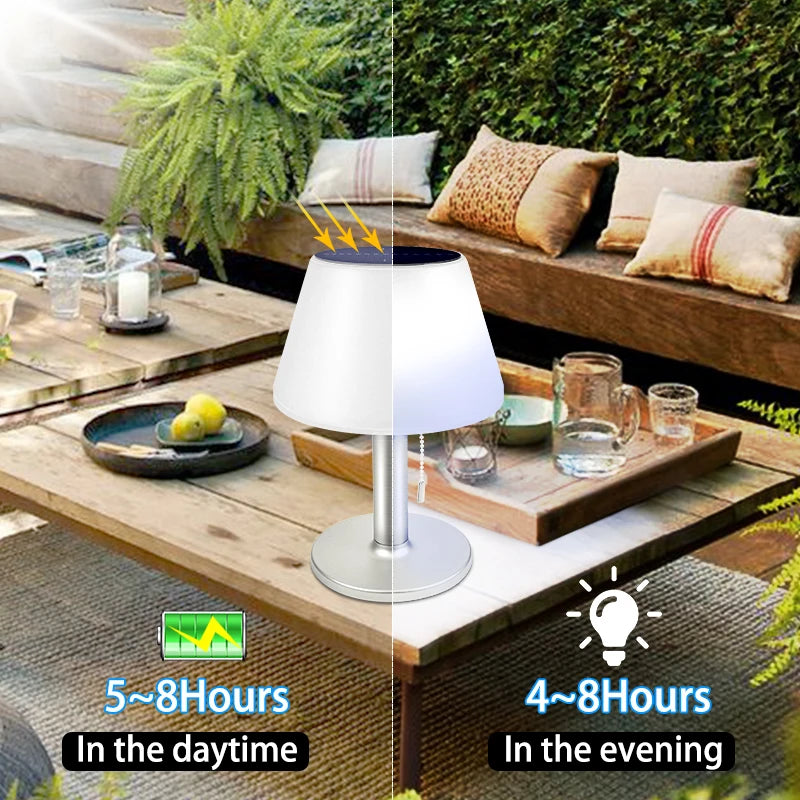 Smart Solar Table Lamp LED White Night Lights for Indoor Desk Outdoor Garden