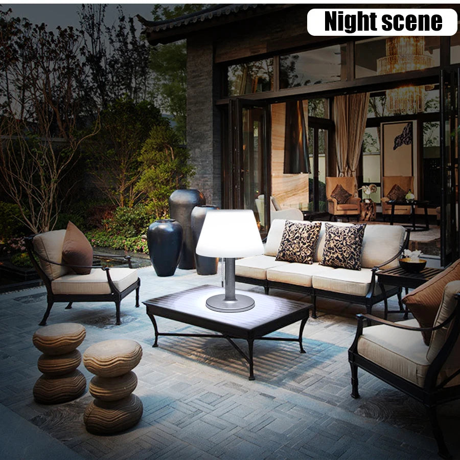 Smart Solar Table Lamp LED White Night Lights for Indoor Desk Outdoor Garden