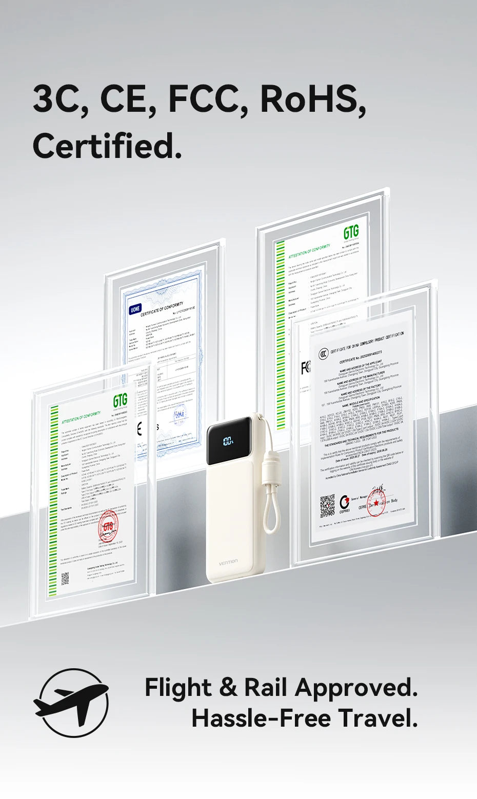 Vention CCC 22.5W 10000mAh Power Bank Portable Fast Charger for Xiaomi