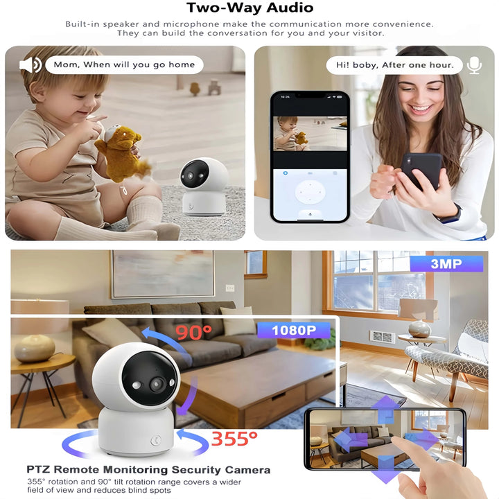 Smart Camera HD Security Surveillance 2.4GHz Indoor Monitoring Baby Night