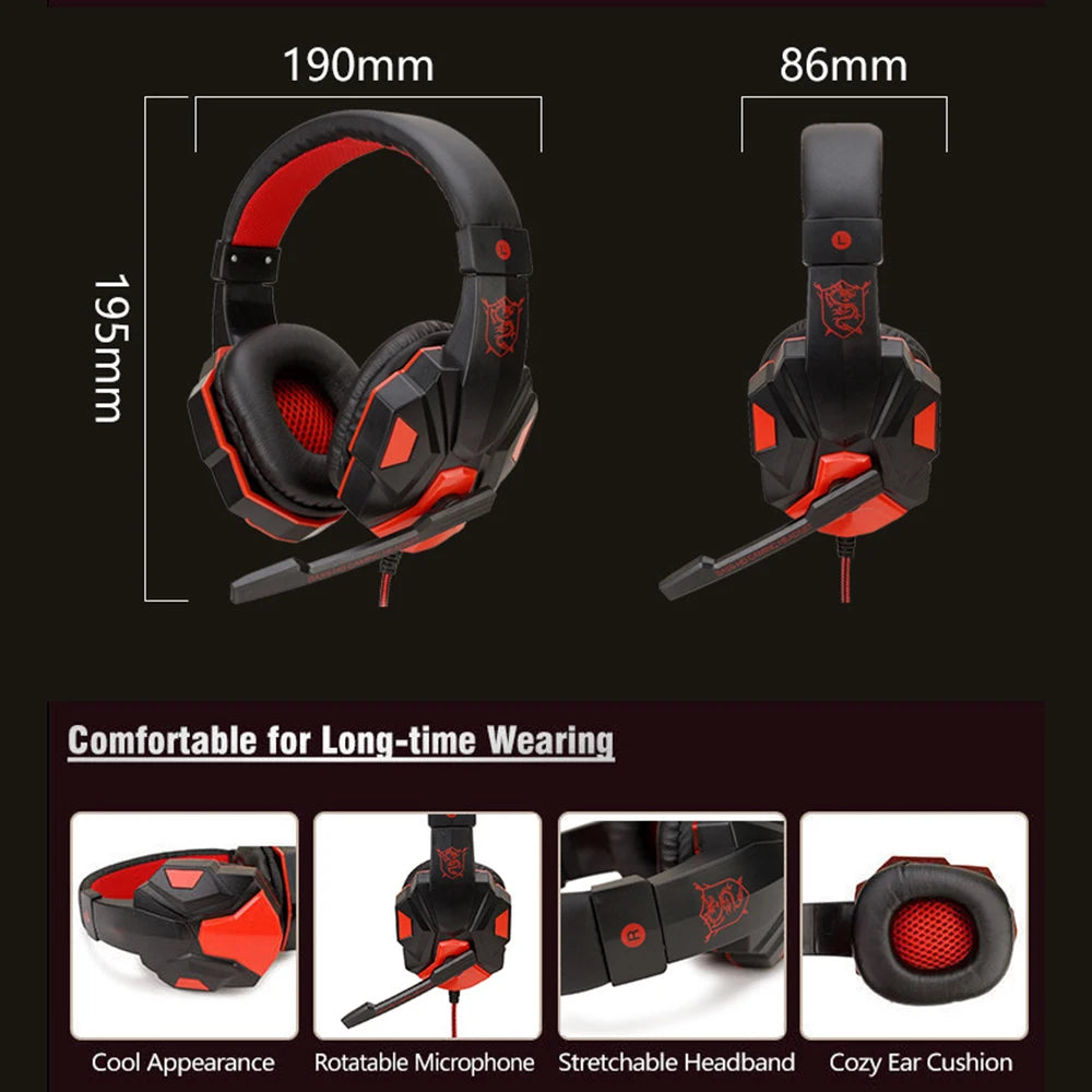 Wired PS4/PS5/Xbox/Smartphone/PC Headset Gaming Headset 120° Adjustable