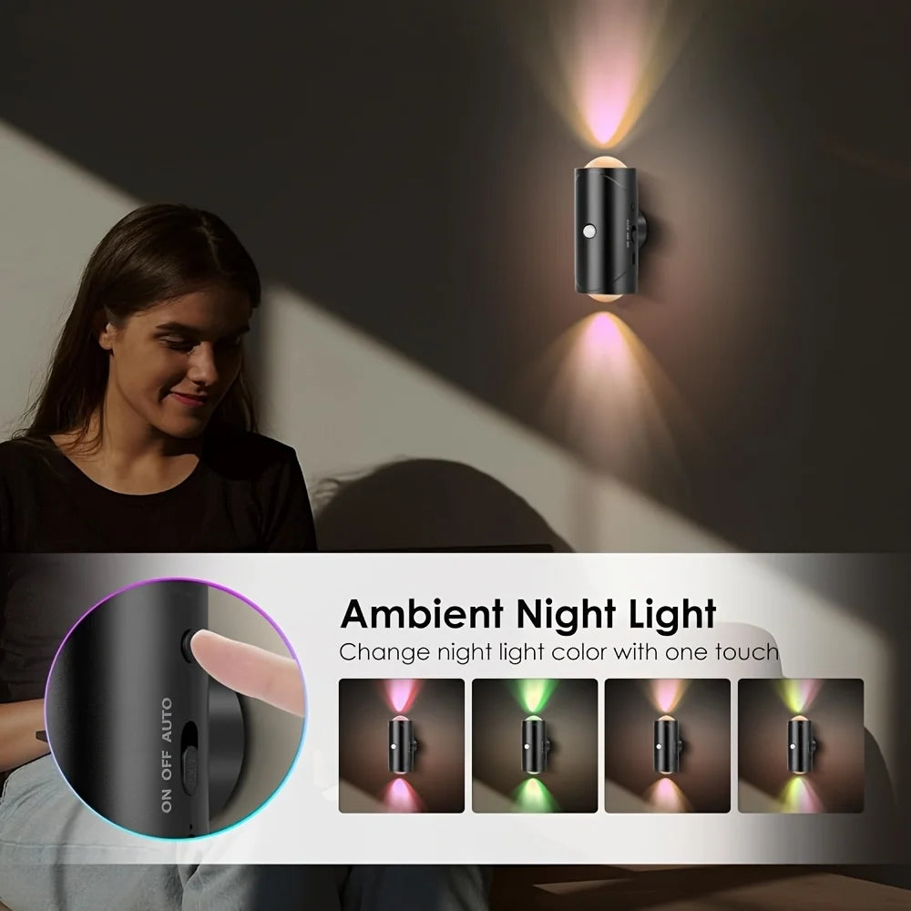 Smart Motion Sensor Night Light,RGB Color Changing LED Mood Lamp