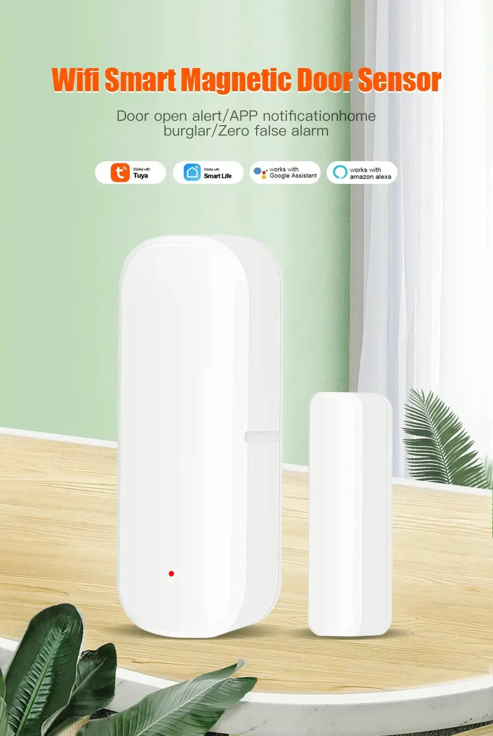 Smart Life App WiFi Door Sensor Window Sensor Open/Close Detector Security