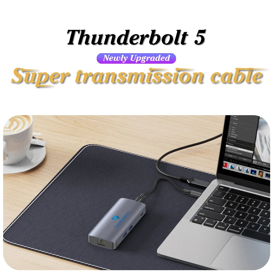 UGOURD Thunderbolt 5 Cable Type C 80Gbps USB4 Gen4 USB C to C 240W