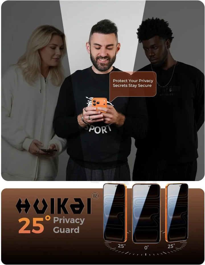 Privacy Glass Screen 2 Pack for iPhone 17 Pro Max 16 Pro Max Protector