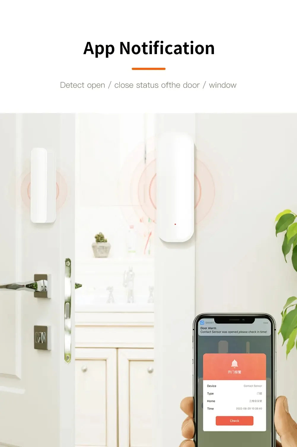 Smart Life App WiFi Door Sensor Window Sensor Open/Close Detector Security