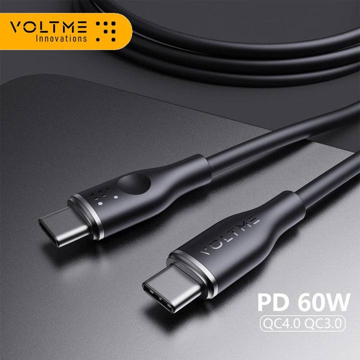 VOLTME PD 60W USB C TO USB Type C Cable 3A Fast Charging Cable QC 4.0