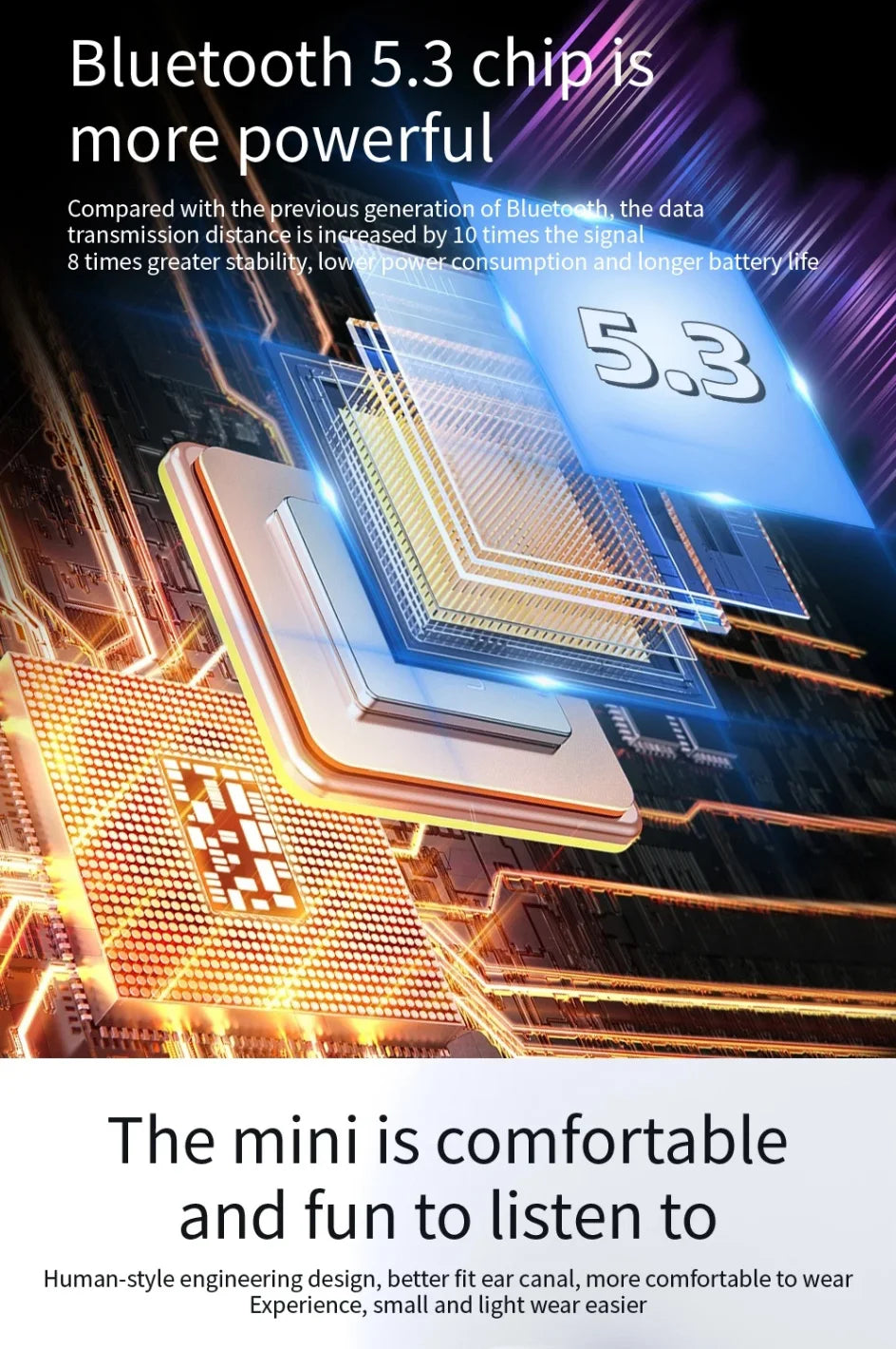 Earbuds True Wireless Earphone Noise Cancelling Update Bluetooth 5.3