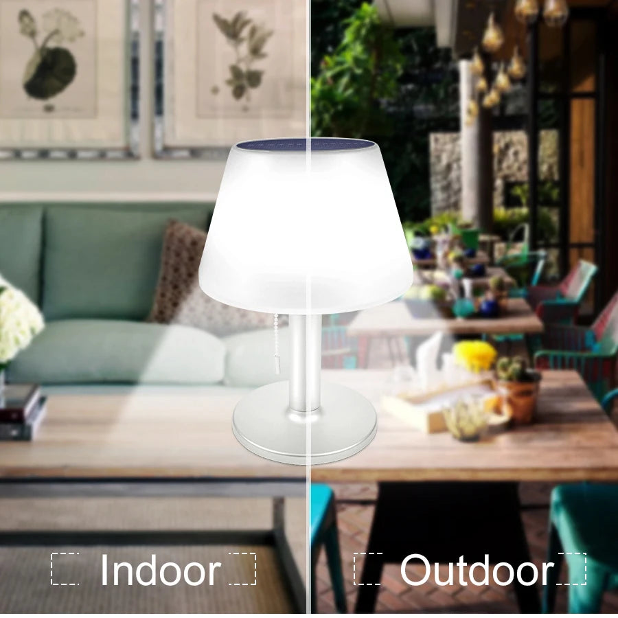 Smart Solar Table Lamp LED White Night Lights for Indoor Desk Outdoor Garden