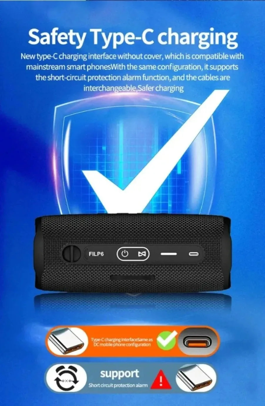 Portable Flip6 Bluetooth Speaker Multi-Function TWS Audio Caixa De Som