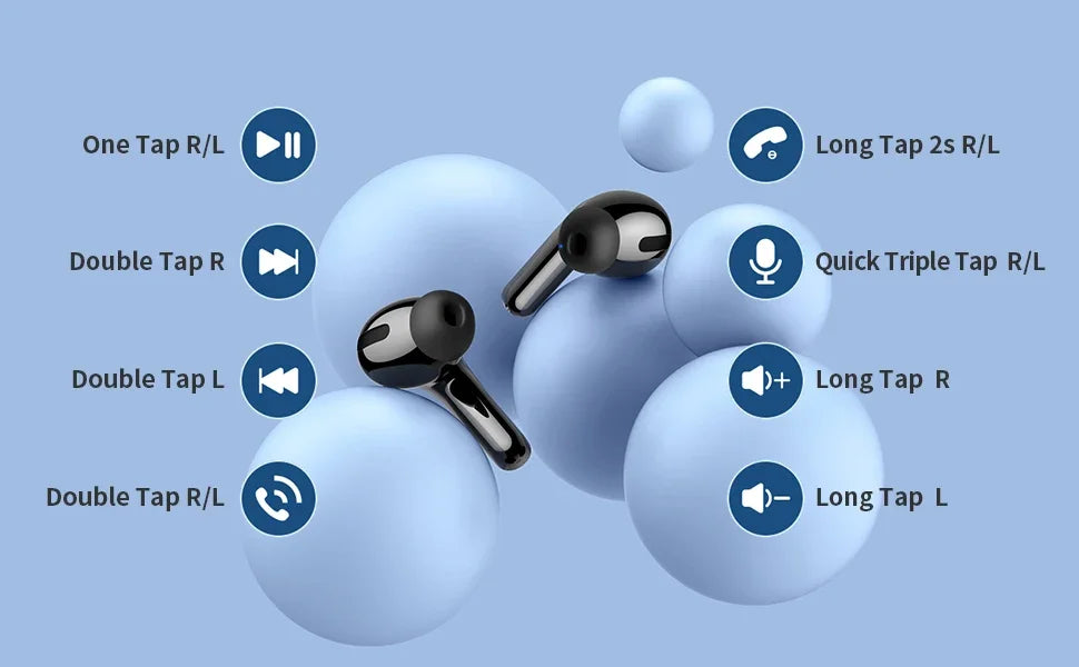 Wireless Earphones with Bluetooth 5.3, Quad-Mic Call Noise Reduction