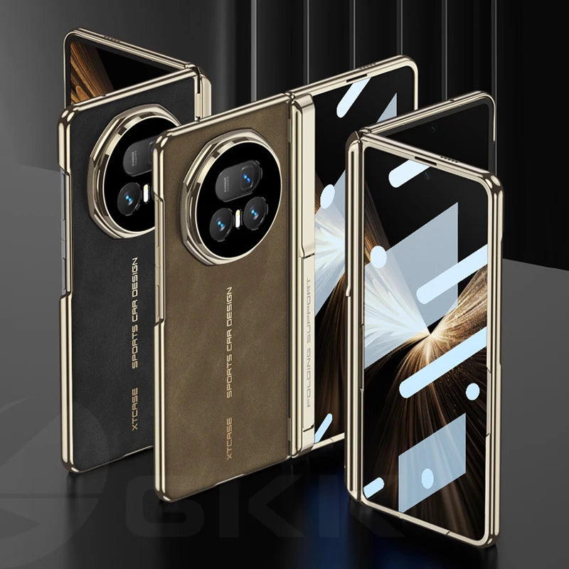 Frosted Leather Magnetic Hinge Stand Case For Honor Magic V5 Wireless