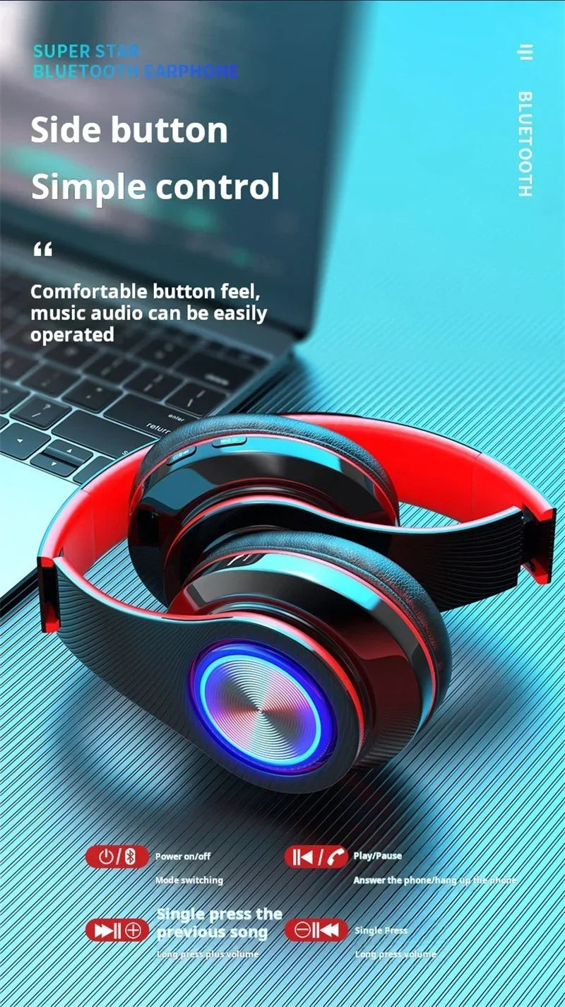Headsets Gamer Headphones Blutooth Surround Sound Stereo Wireless