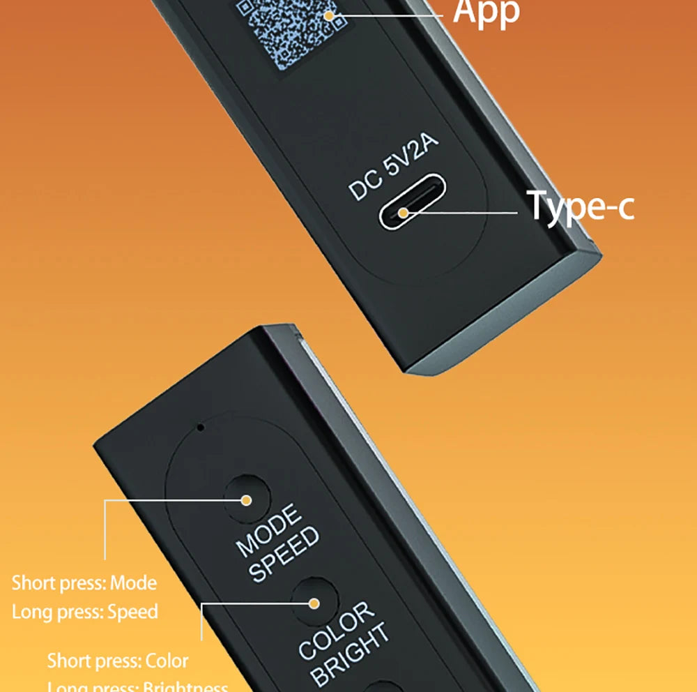 Smart RGB Pickup Lights LED 3D Double Sided Ambient Lamp APP Control Sound