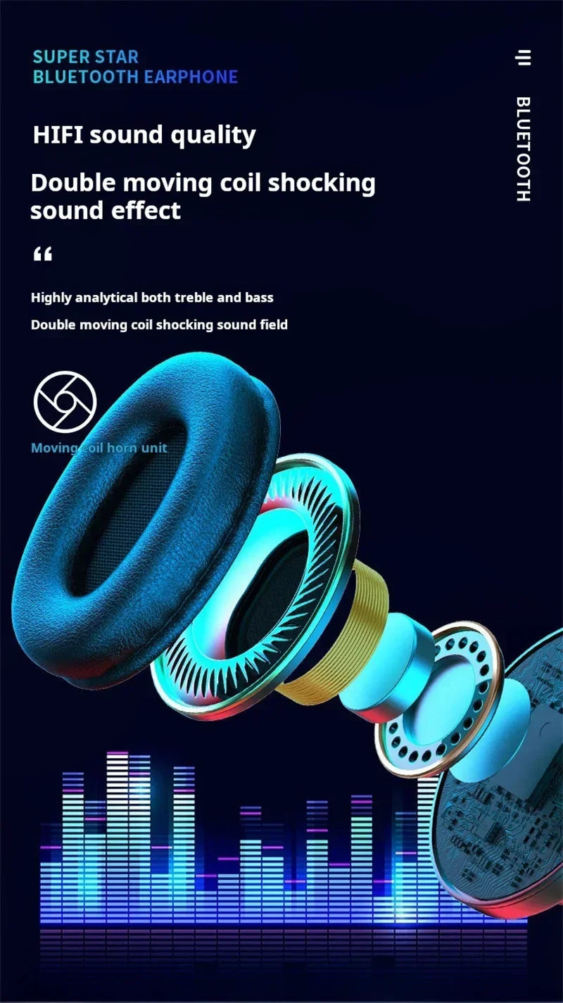 Headsets Gamer Headphones Blutooth Surround Sound Stereo Wireless