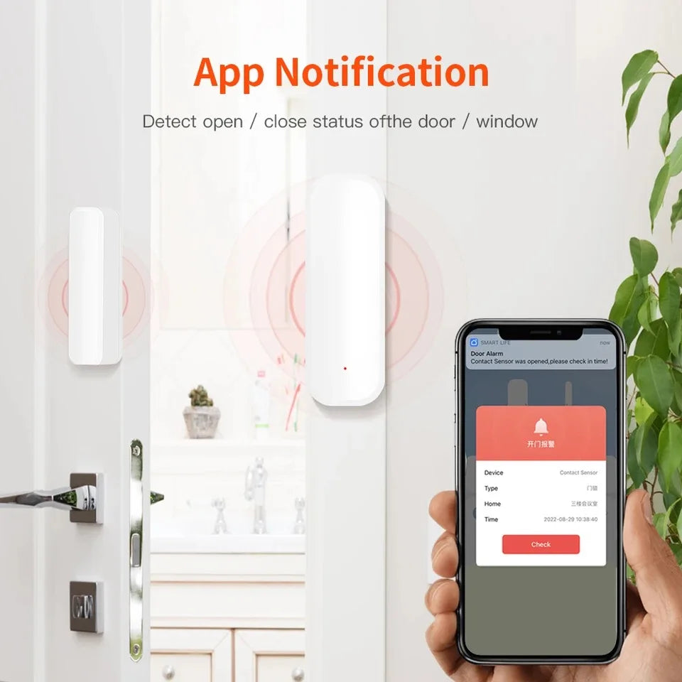 Smart Life App WiFi Door Sensor Window Sensor Open/Close Detector Security