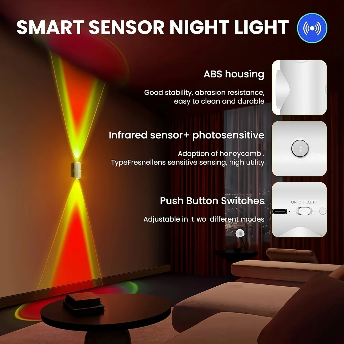Smart Motion Sensor Night Light,RGB Color Changing LED Mood Lamp
