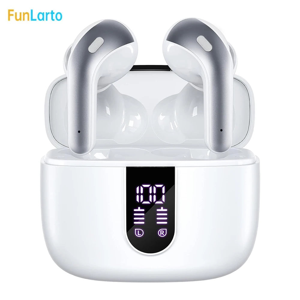 Wireless Earphones with Bluetooth 5.3, Quad-Mic Call Noise Reduction