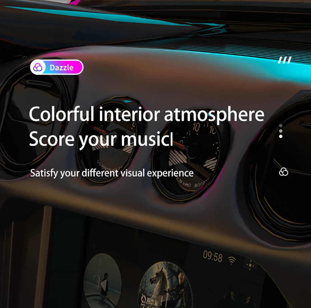 Smart RGB Pickup Lights LED 3D Double Sided Ambient Lamp APP Control Sound