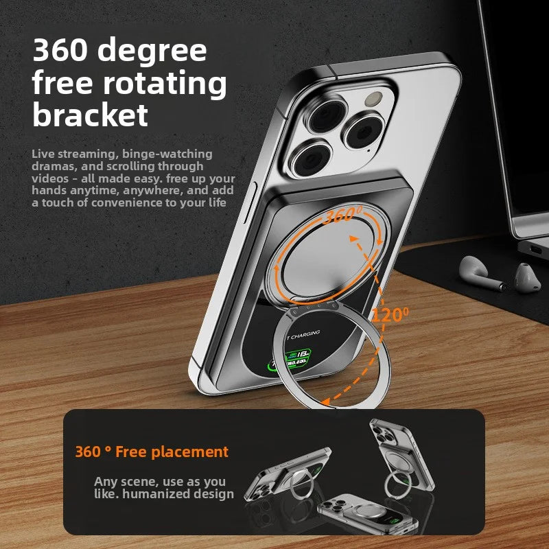 For Apple Watch 10000mAh Wireless Power Bank Magnetic With Stand