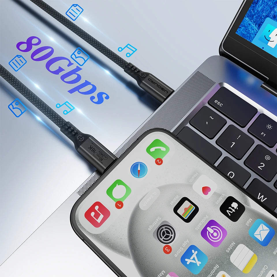 UGOURD Thunderbolt 5 Cable Type C 80Gbps USB4 Gen4 USB C to C 240W