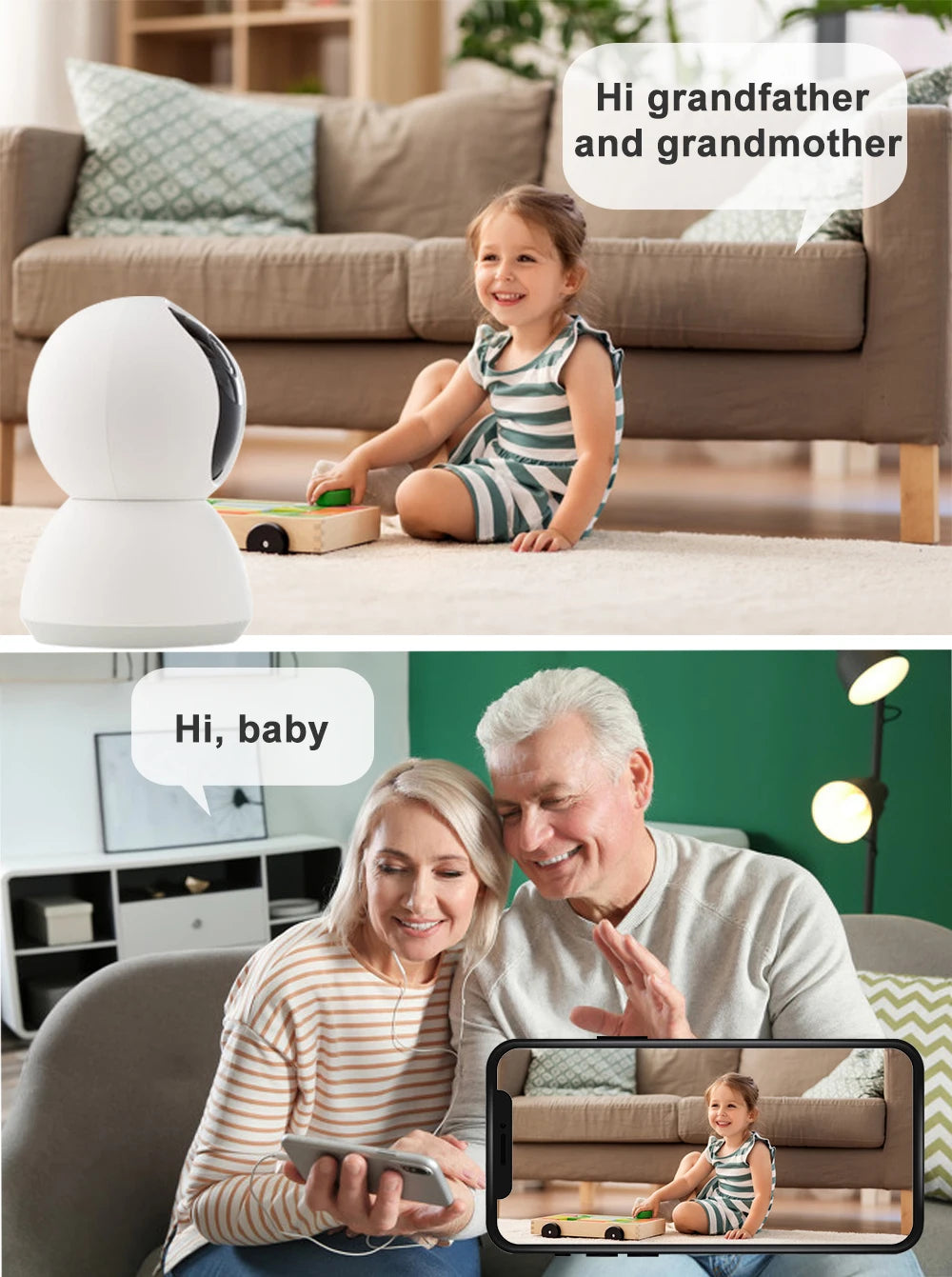 Smart Camera 1080P 360 Angle WiFi Night Vision Webcam Video IP Camera Baby