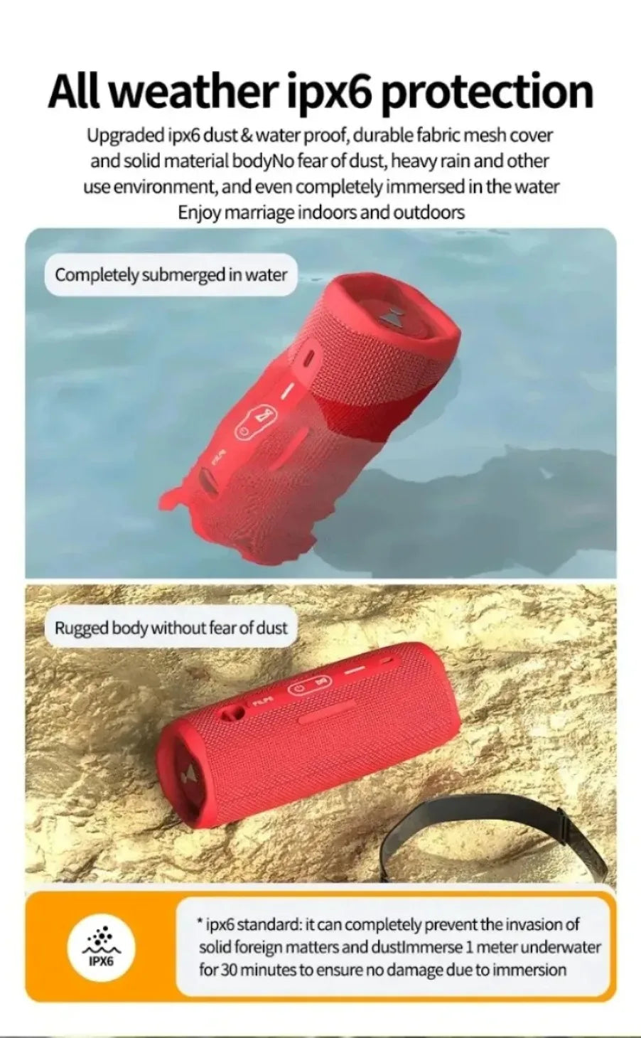 Portable Flip6 Bluetooth Speaker Multi-Function TWS Audio Caixa De Som