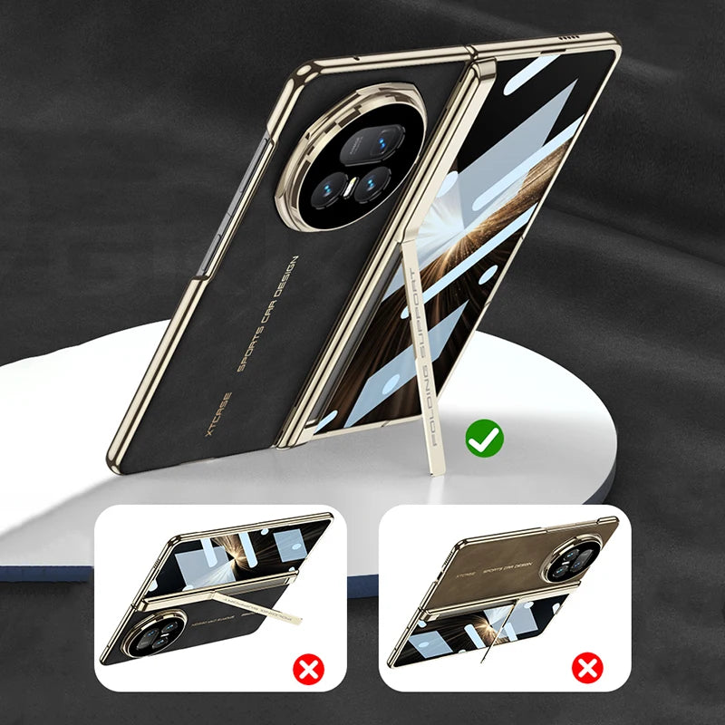 Frosted Leather Magnetic Hinge Stand Case For Honor Magic V5 Wireless