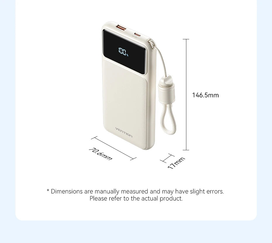 Vention CCC 22.5W 10000mAh Power Bank Portable Fast Charger for Xiaomi