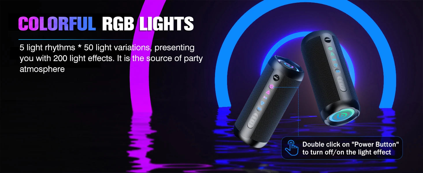 Portable Bluetooth Speaker, Bluetooth 5.4 Speaker, 30W Dual Speaker, Deep Bass