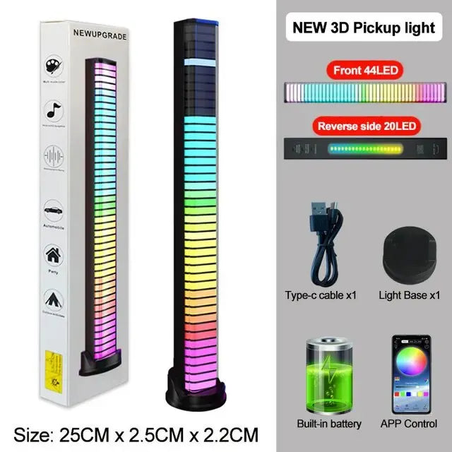 Smart RGB Pickup Lights LED 3D Double Sided Ambient Lamp APP Control Sound
