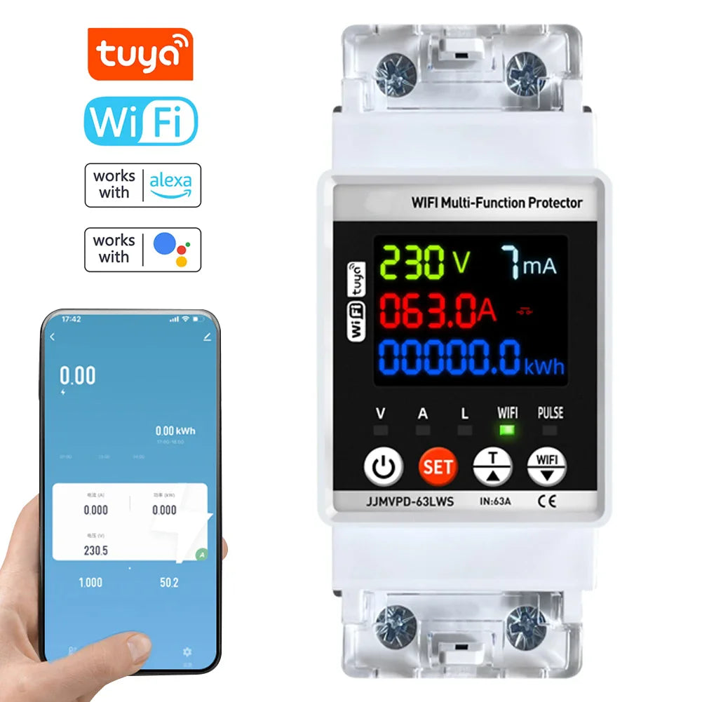 Smart WiFi Automatic Reclosuring Protector Intelligent Circuit Breaker Single