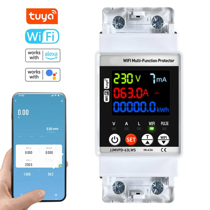 Smart WiFi Automatic Reclosuring Protector Intelligent Circuit Breaker Single