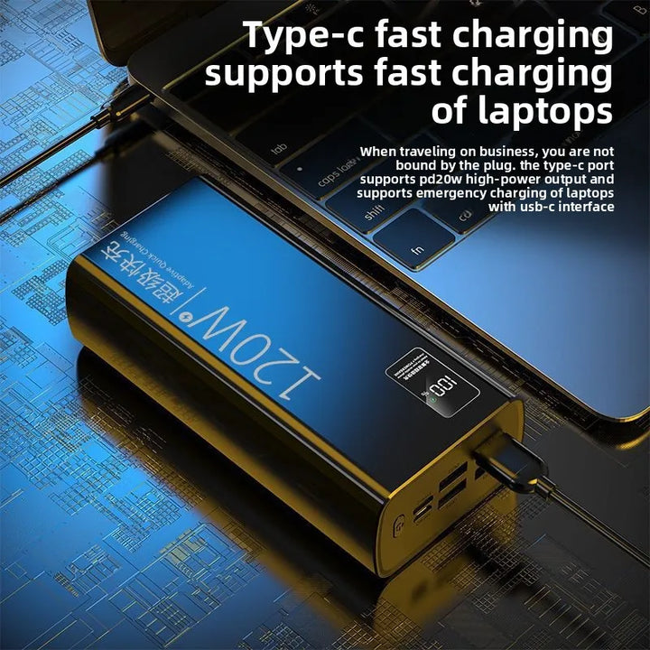 Large Capacity 20000mAh Power Bank 120W Fast Charger For iPhone Samsung