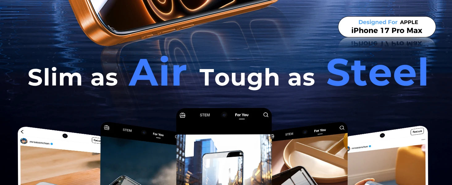 Privacy Glass Screen 2 Pack for iPhone 17 Pro Max 16 Pro Max Protector